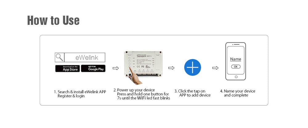 SONOFF 4CH Pro Rev2 4-gang WiFi Smart Switch - Gray SONOFF 4CH Pro Rev2 4-gang WiFi Smart Switch - Gray