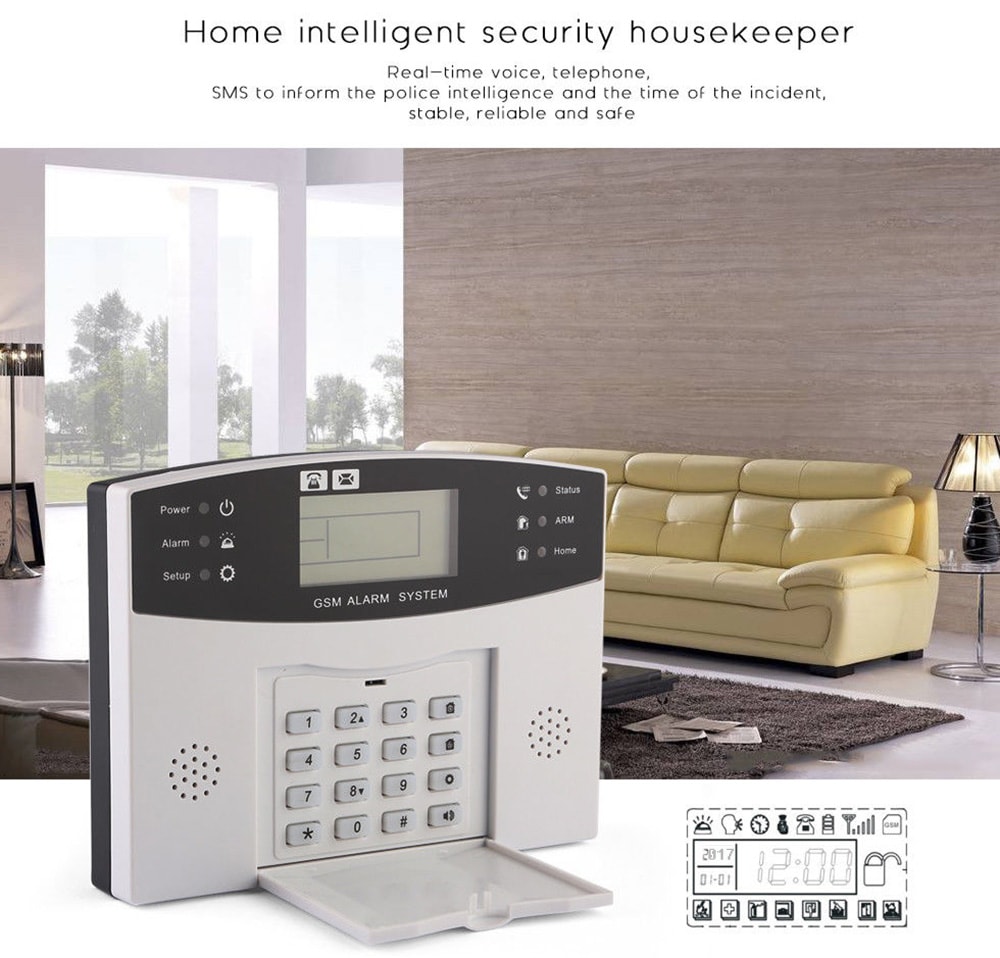 XINNUO CS85X GSM - LCD Wireless Intelligent Voice Alarm Set- White XINNUO CS85X GSM - LCD Wireless Intelligent Voice Alarm Set- White