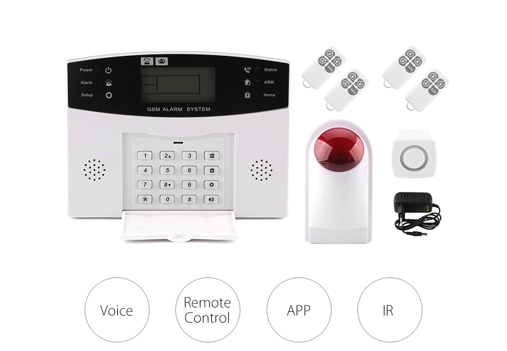 XINNUO GSM Intelligent Voice Anti-theft Alarm System - White and Black XINNUO GSM Intelligent Voice Anti-theft Alarm System - White and Black