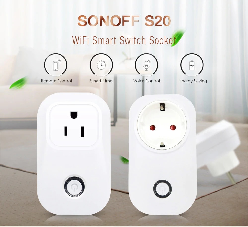 SONOFF S20 WiFi Smart Switch Socket for Home Safety- White SONOFF S20 WiFi Smart Switch Socket for Home Safety- White