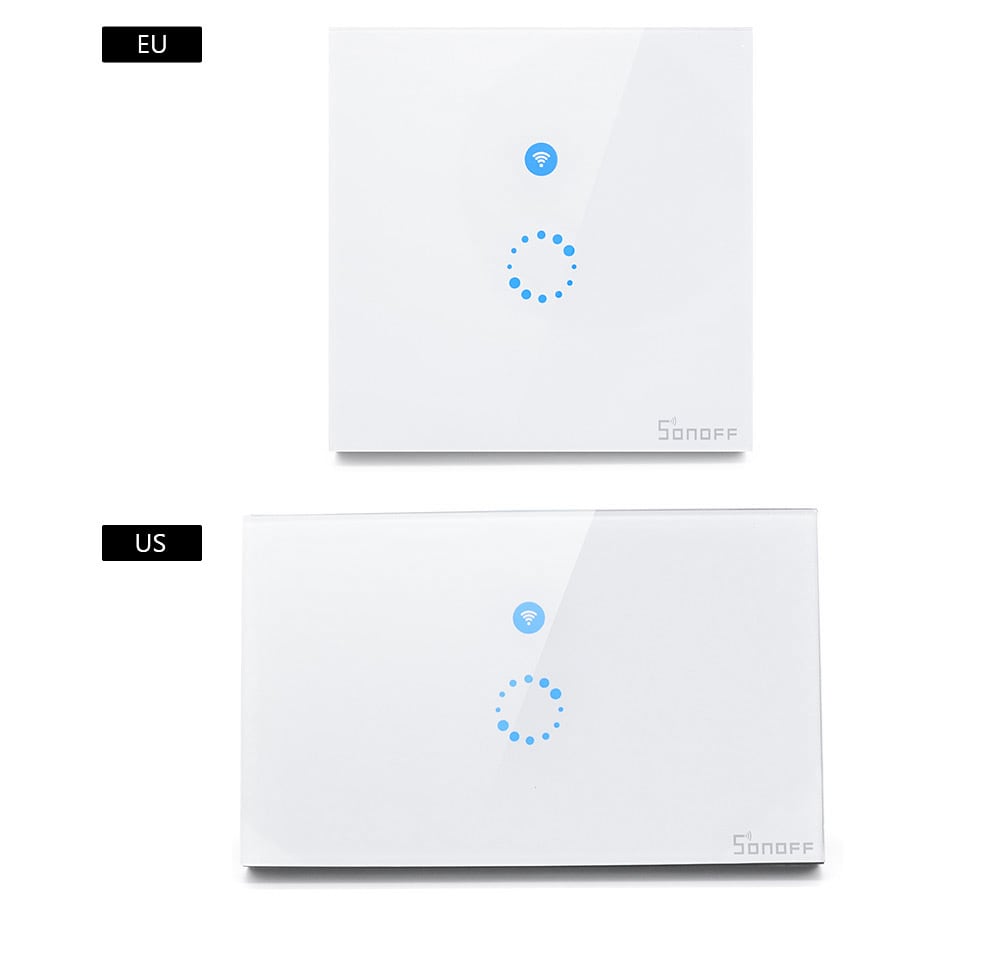 SONOFF Touch WiFi Panel Wireless Remote Control Wall Timing Switch Via APP Smart Home- White EU Version SONOFF Touch WiFi Panel Wireless Remote Control Wall Timing Switch Via APP Smart Home- White EU Version