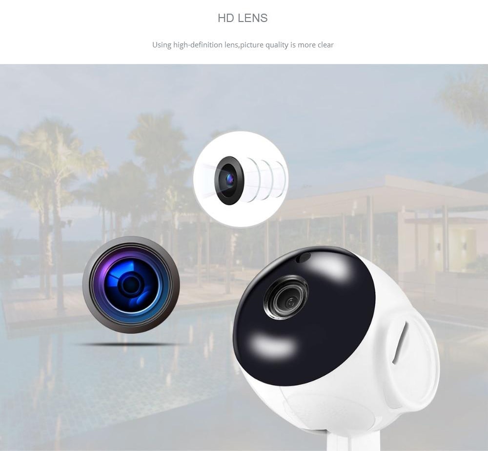 V380 HD 720P Smart IP Camera WiFi Mobile Remote Control with PTZ Function for Home Security- Milk White EU Plug V380 HD 720P Smart IP Camera WiFi Mobile Remote Control with PTZ Function for Home Security- Milk White EU Plug