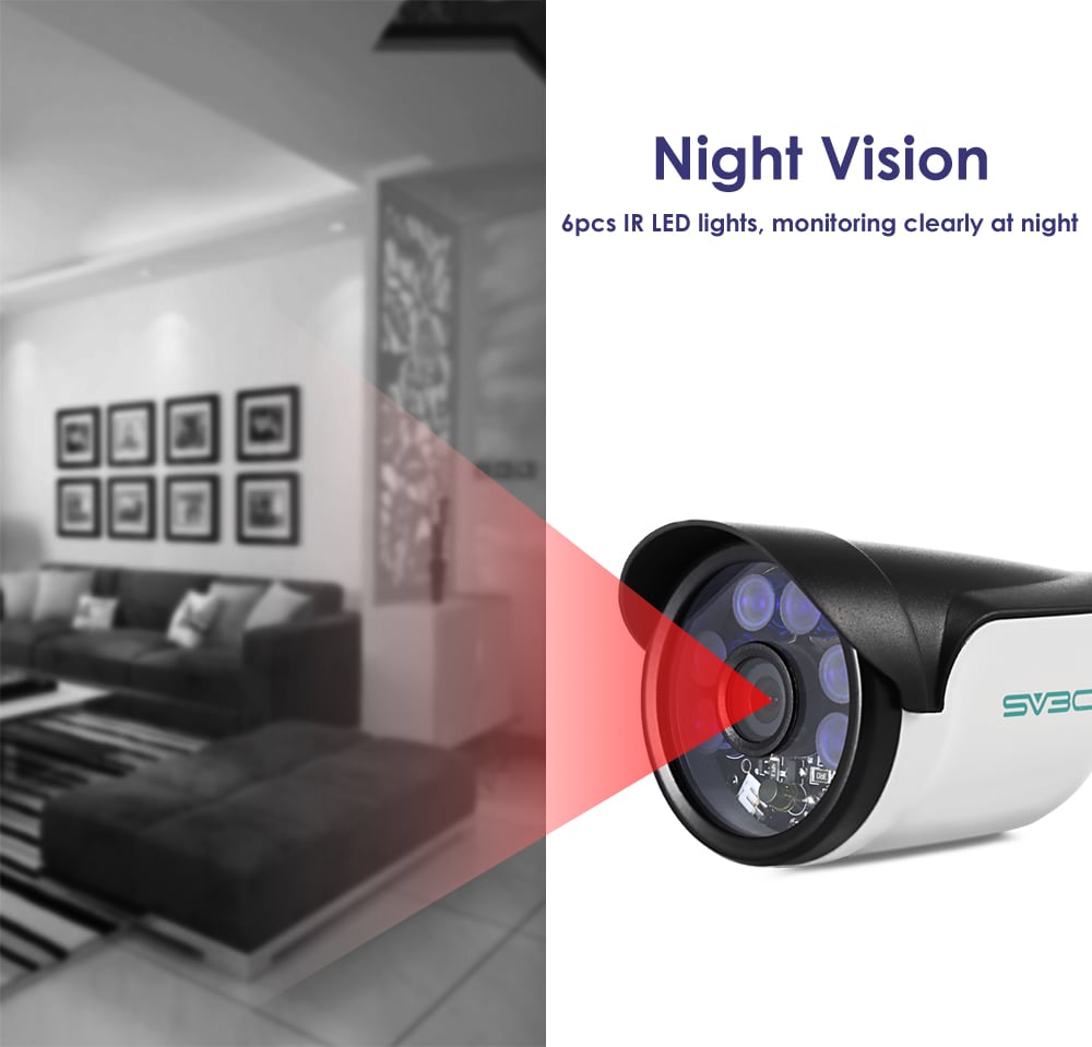 SV3C SV - B01 1080P HD Bullet Outdoor Waterproof IP Camera- White and Black EU Plug SV3C SV - B01 1080P HD Bullet Outdoor Waterproof IP Camera- White and Black EU Plug