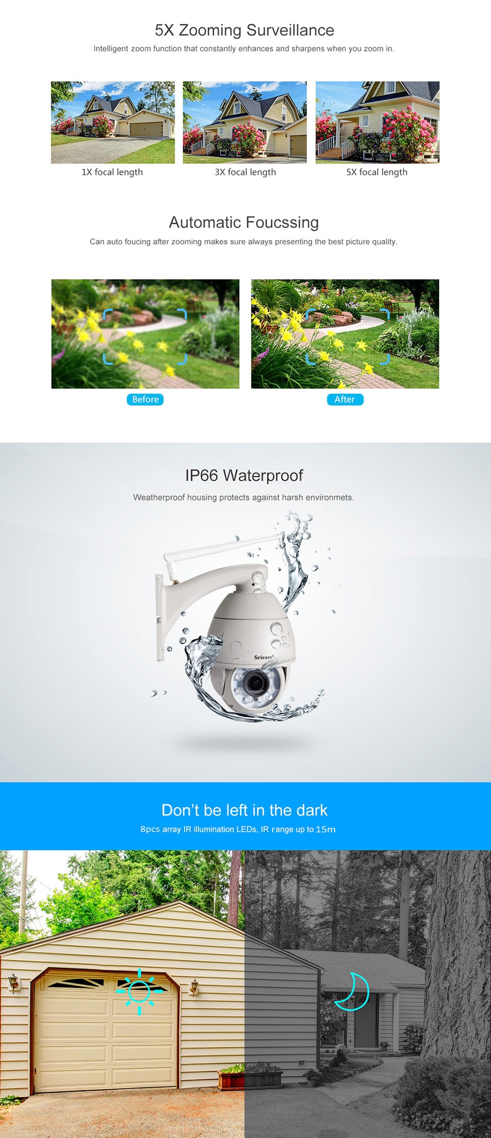 SRICAM SP008 960P H.264 WiFi IP Camera P2P Outdoor Security Cam- Light Gray EU Plug SRICAM SP008 960P H.264 WiFi IP Camera P2P Outdoor Security Cam- Light Gray EU Plug