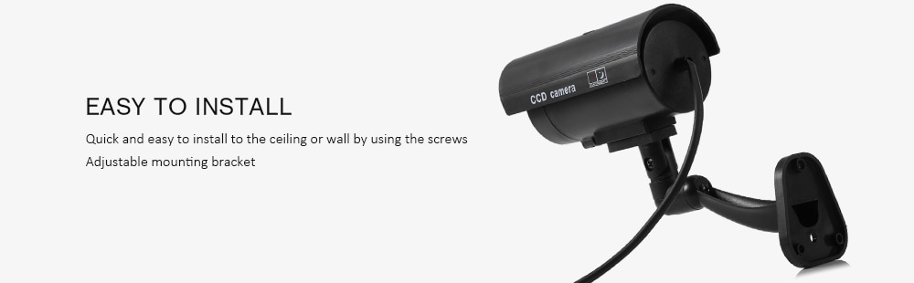 Small Dummy Camera CCTV Sticker Surveillance 90 Degree Rotating with Flashing Red LED Light- Black Small Dummy Camera CCTV Sticker Surveillance 90 Degree Rotating with Flashing Red LED Light- Black