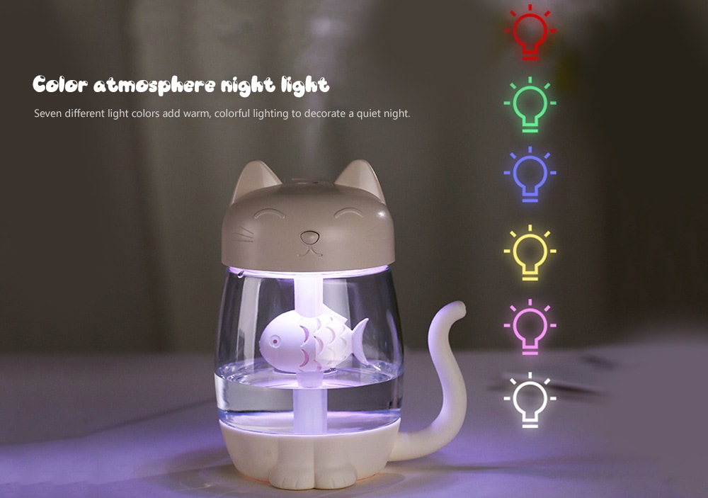UTORCH 3 in 1 350ML Cute Mini Humidifier with LED Light Mini Fan- White UTORCH 3 in 1 350ML Cute Mini Humidifier with LED Light Mini Fan- White