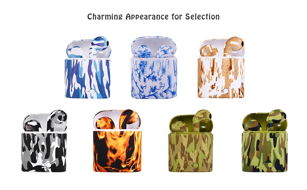 Painted Wireless Sports Camouflage Bluetooth Earphones Bass in Ear Earbuds with Charging Bin- Dark Forest Green Painted Wireless Sports Camouflage Bluetooth Earphones Bass in Ear Earbuds with Charging Bin- Dark Forest Green