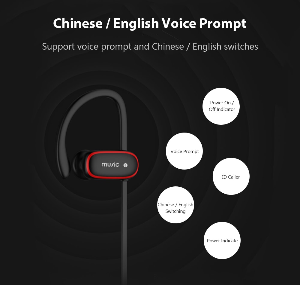 TH - E12 Bluetooth Sports Earphone with Adjustable Ear Hooks IPX5 Waterproof Wireless Earbuds- White TH - E12 Bluetooth Sports Earphone with Adjustable Ear Hooks IPX5 Waterproof Wireless Earbuds- White