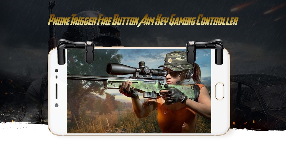 2PCS Mobile Gaming Shooting Game Fire Button Aim Key Buttons L1 R1 Controller- Black 2PCS Mobile Gaming Shooting Game Fire Button Aim Key Buttons L1 R1 Controller- Black