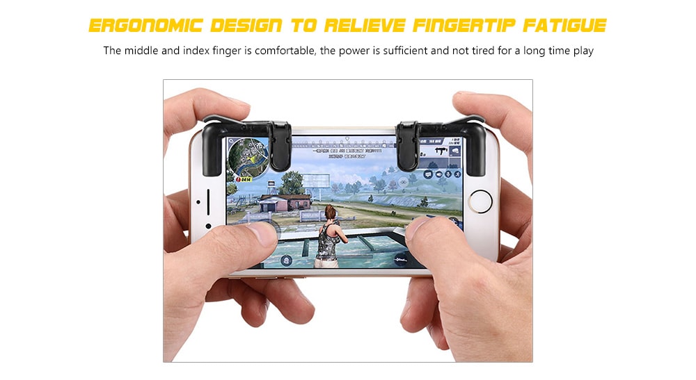 2PCS Mobile Gaming Shooting Game Fire Button Aim Key Buttons L1 R1 Controller- Black 2PCS Mobile Gaming Shooting Game Fire Button Aim Key Buttons L1 R1 Controller- Black