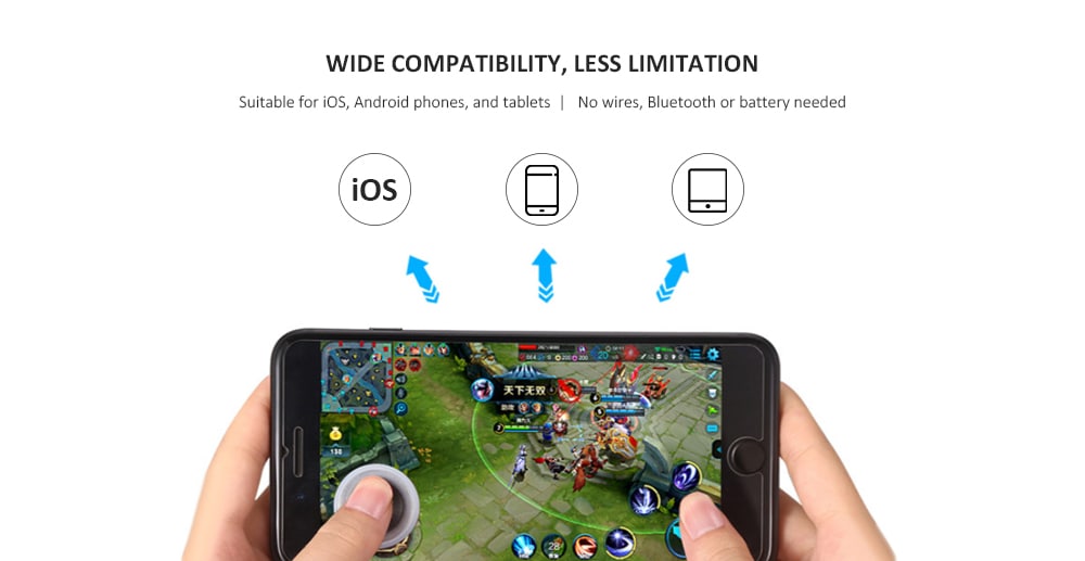 Q8 Touch Screen Game Controller Joystick for Smartphone Tablet - Transparent Q8 Touch Screen Game Controller Joystick for Smartphone Tablet - Transparent