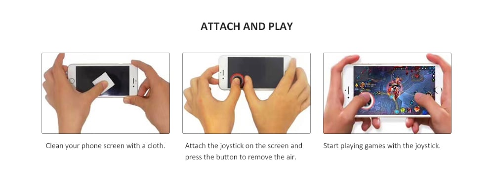 Q8 Touch Screen Game Controller Joystick for Smartphone Tablet - Transparent Q8 Touch Screen Game Controller Joystick for Smartphone Tablet - Transparent