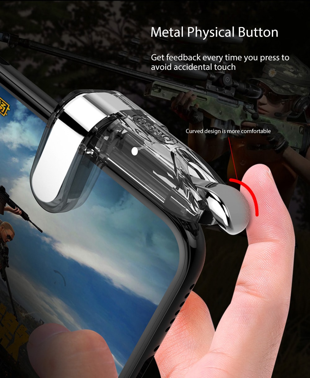 Pair of Mobile Phone Game Controllers Gamepad Shooter Buttons for Smartphone Fortnite Knives Out- Transparent Pair of Mobile Phone Game Controllers Gamepad Shooter Buttons for Smartphone Fortnite Knives Out- Transparent