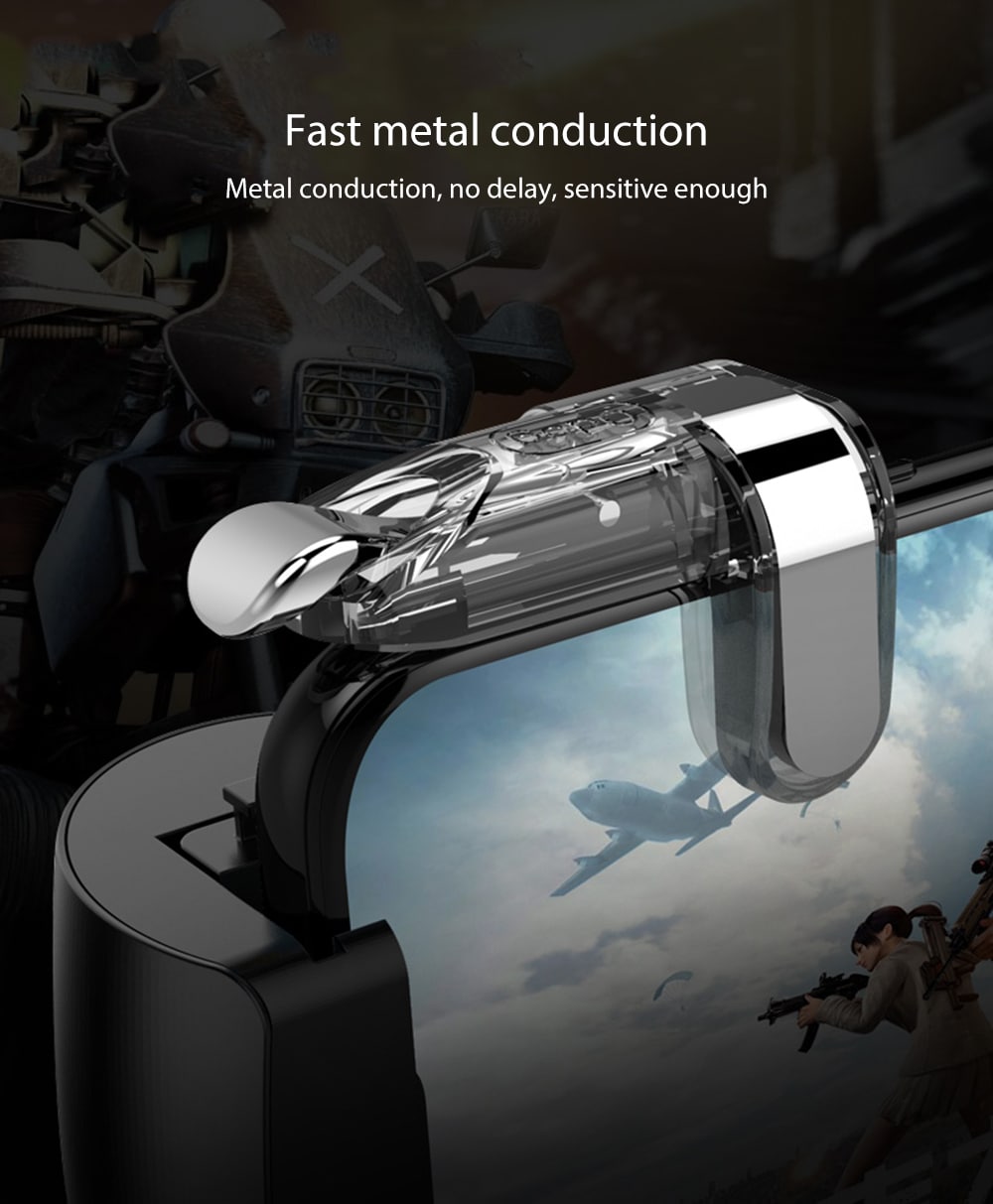 Pair of Mobile Phone Game Controllers Gamepad Shooter Buttons for Smartphone Fortnite Knives Out- Transparent Pair of Mobile Phone Game Controllers Gamepad Shooter Buttons for Smartphone Fortnite Knives Out- Transparent