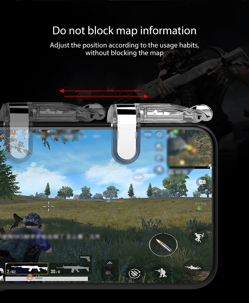 Pair of Mobile Phone Game Controllers Gamepad Shooter Buttons for Smartphone Fortnite Knives Out- Transparent Pair of Mobile Phone Game Controllers Gamepad Shooter Buttons for Smartphone Fortnite Knives Out- Transparent
