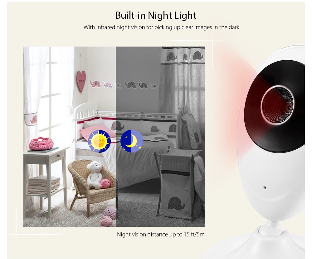 SP880 2.4G Wireless Baby Video Monitor with Night Vision Two-way Talk 2.4 inch LCD Display Temperature Monitoring- White EU Plug SP880 2.4G Wireless Baby Video Monitor with Night Vision Two-way Talk 2.4 inch LCD Display Temperature Monitoring- White EU Plug