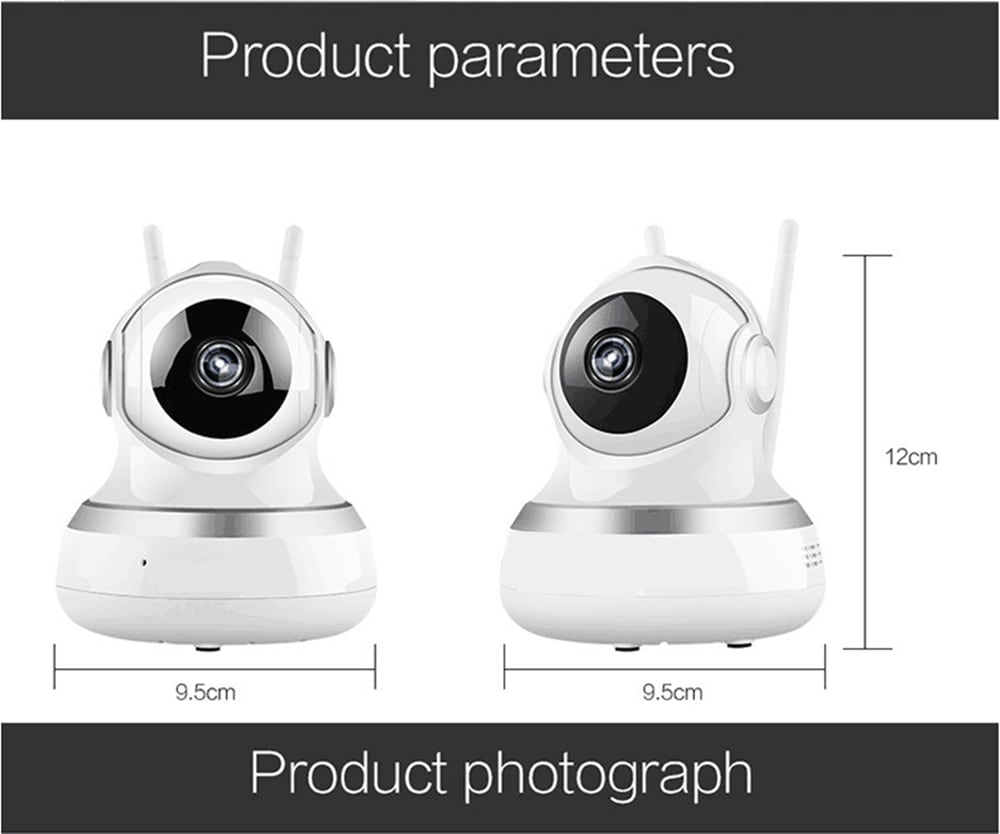 WiFi Remote Control Multifunction Infrared Night Vision Monitor IP Camera 1080P US Plug- Silver and White 1Pc WiFi Remote Control Multifunction Infrared Night Vision Monitor IP Camera 1080P US Plug- Silver and White 1Pc