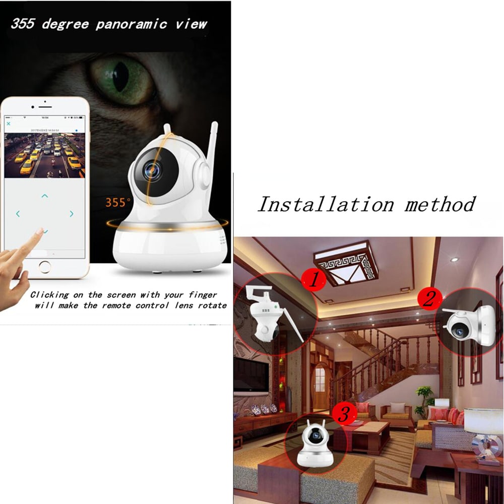 WiFi Remote Control Multifunction Infrared Night Vision Monitor Camera 1080P EU Plug- Silver and White WiFi Remote Control Multifunction Infrared Night Vision Monitor Camera 1080P EU Plug- Silver and White