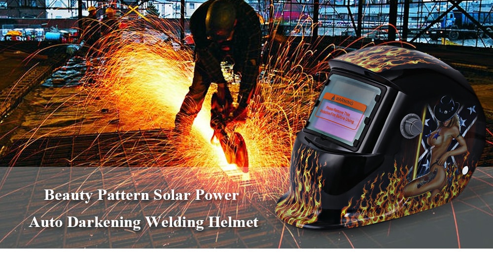 Beauty Pattern Solar Power Welding Helmet- Golden 107 girl Beauty Pattern Solar Power Welding Helmet- Golden 107 girl