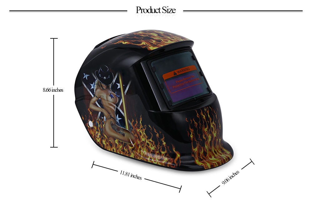 Beauty Pattern Solar Power Welding Helmet- Golden 107 girl Beauty Pattern Solar Power Welding Helmet- Golden 107 girl