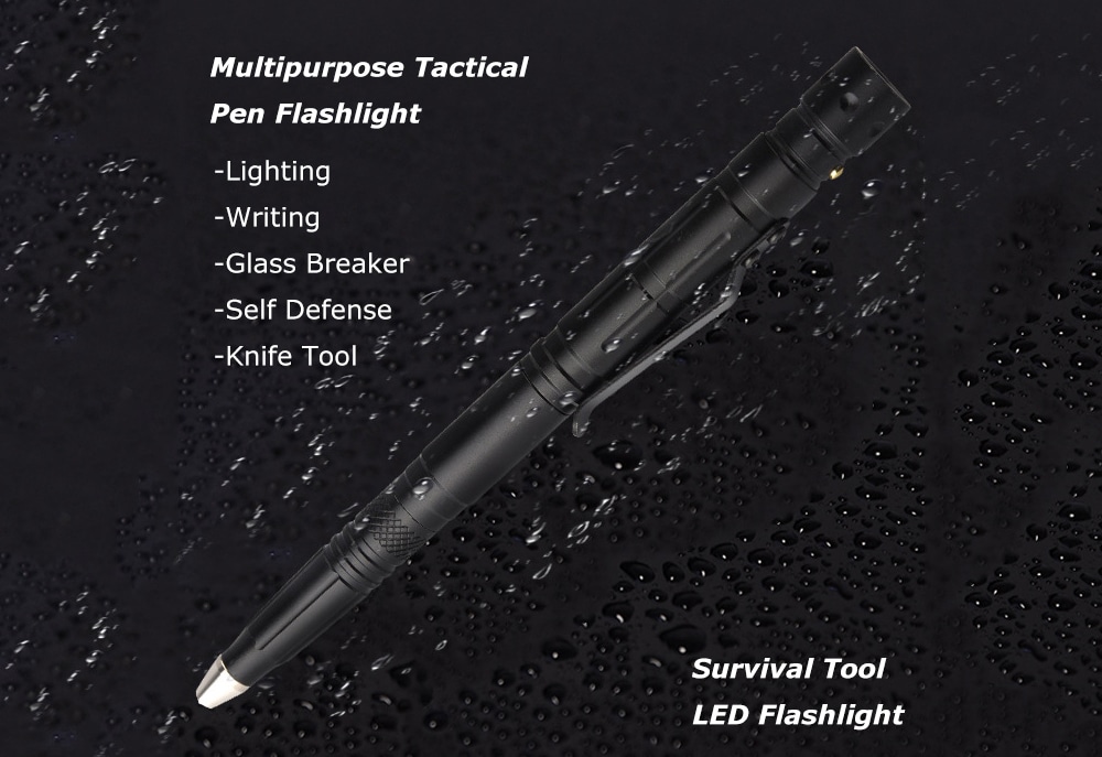 TG - S165 Outdoor Portable Tactical Defensive Survival Pen LED Flashlight- Black TG - S165 Outdoor Portable Tactical Defensive Survival Pen LED Flashlight- Black