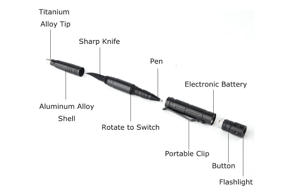 TG - S165 Outdoor Portable Tactical Defensive Survival Pen LED Flashlight- Black TG - S165 Outdoor Portable Tactical Defensive Survival Pen LED Flashlight- Black
