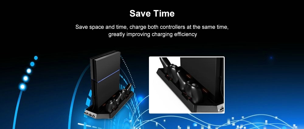 Multifunctional USB Cooling Fan with Charger Stand Function for PS4 Console and Controller- Black Multifunctional USB Cooling Fan with Charger Stand Function for PS4 Console and Controller- Black