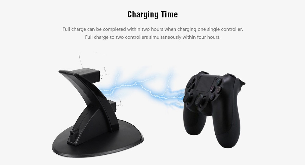 Dual Micro USB Charging Dock Station Stand for PS4 Controller Large Size- Black Dual Micro USB Charging Dock Station Stand for PS4 Controller Large Size- Black