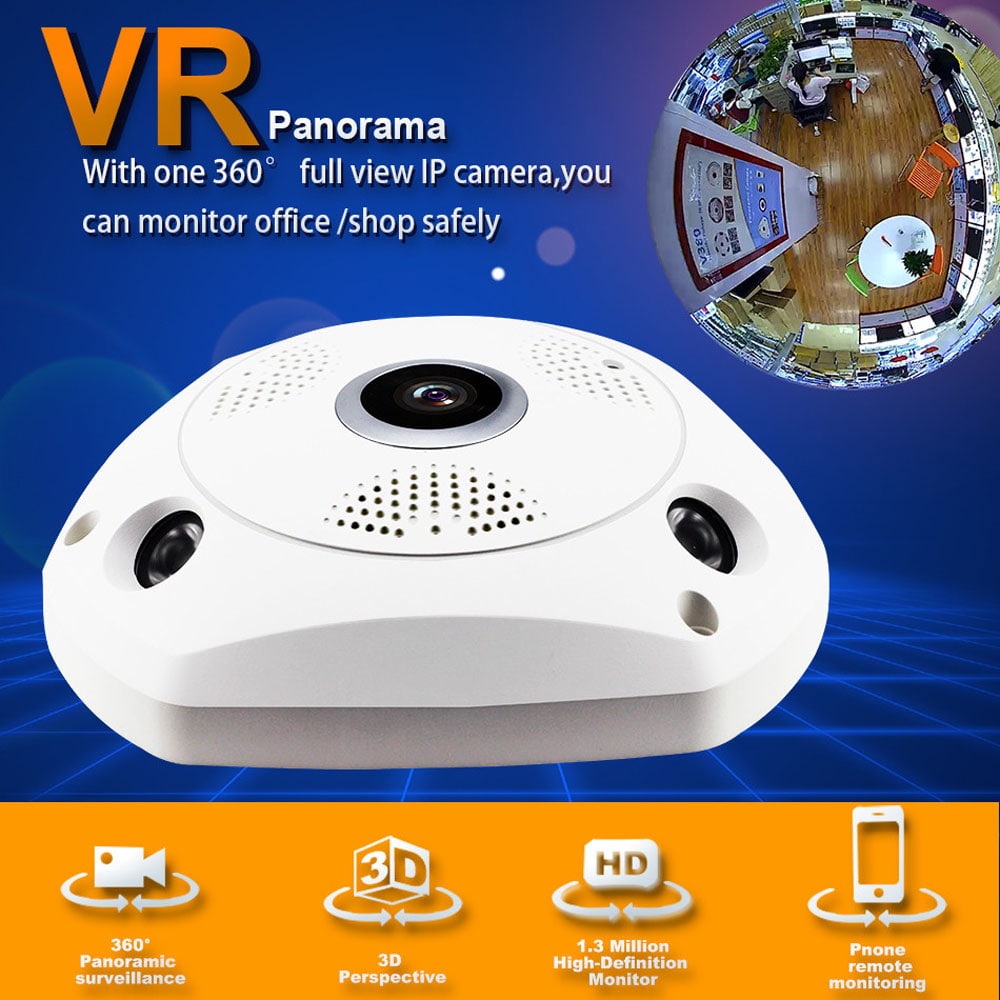 Smart 3D VR Camera Monitor 360 Degree Panoramic WiFi SD Card- White Smart 3D VR Camera Monitor 360 Degree Panoramic WiFi SD Card- White