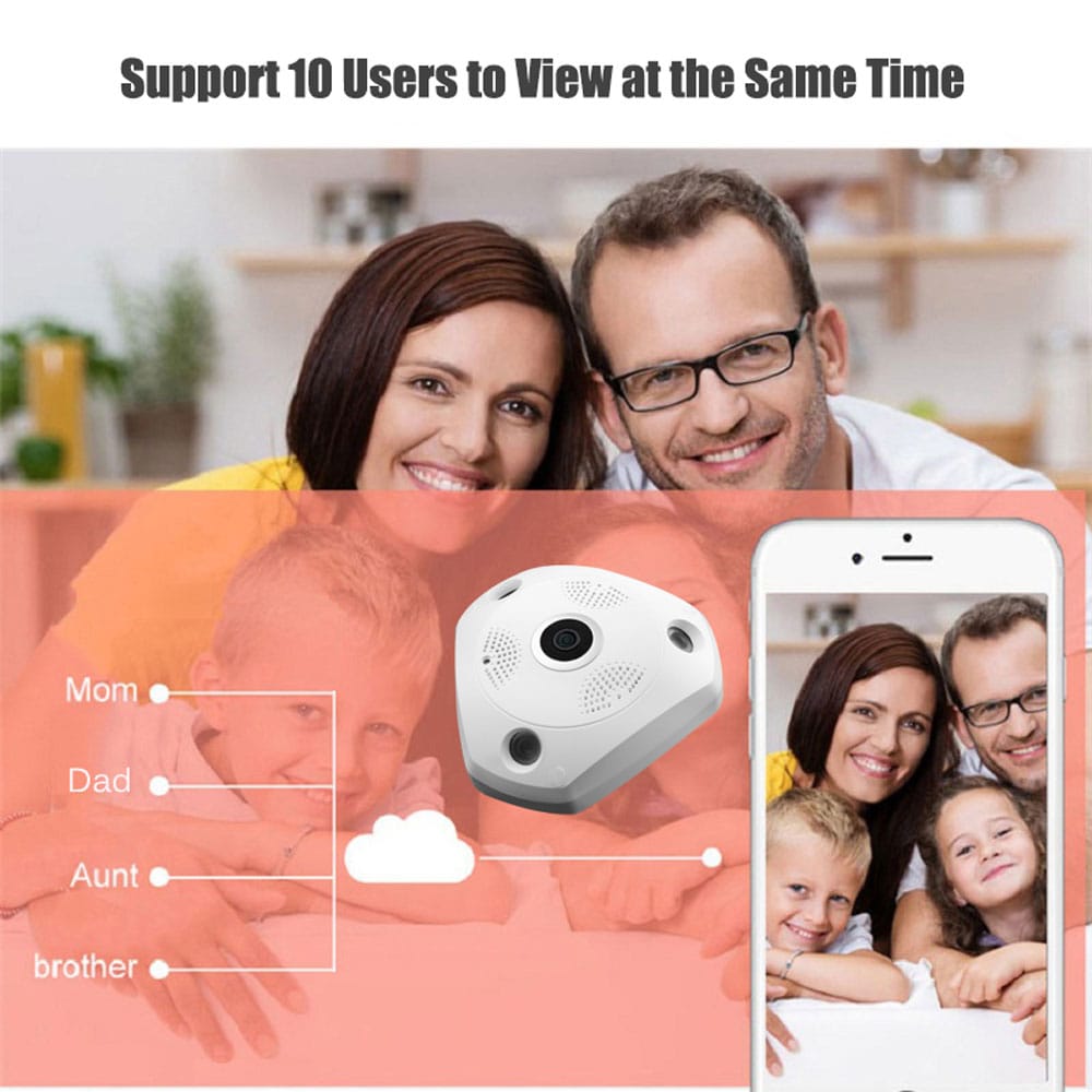 Smart 3D VR Camera Monitor 360 Degree Panoramic WiFi SD Card- White Smart 3D VR Camera Monitor 360 Degree Panoramic WiFi SD Card- White