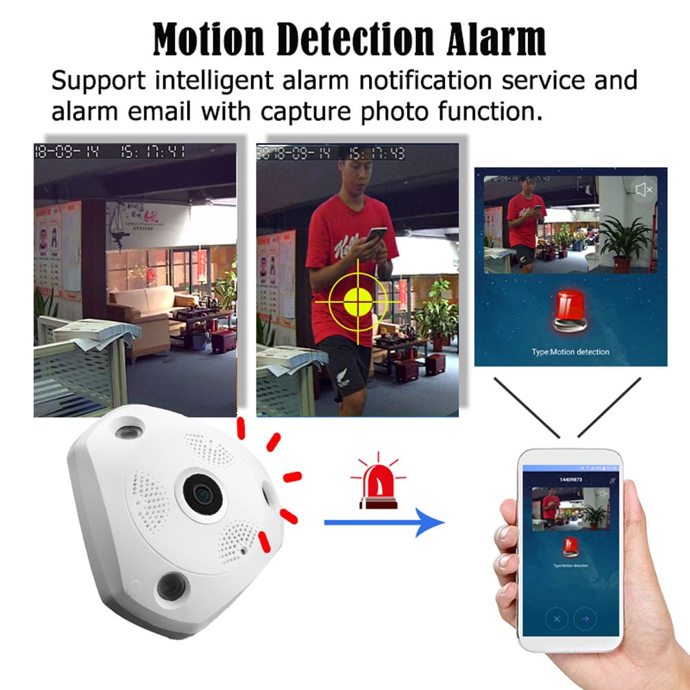 Smart 3D VR Camera Monitor 360 Degree Panoramic WiFi SD Card- White Smart 3D VR Camera Monitor 360 Degree Panoramic WiFi SD Card- White