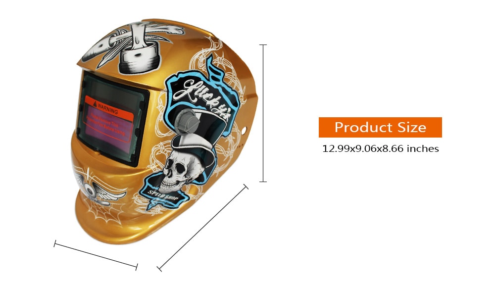 Solar Energy Automatic Changeable Light Electric Welding Protective Helmet with Pirate Pattern- Red Solar Energy Automatic Changeable Light Electric Welding Protective Helmet with Pirate Pattern- Red