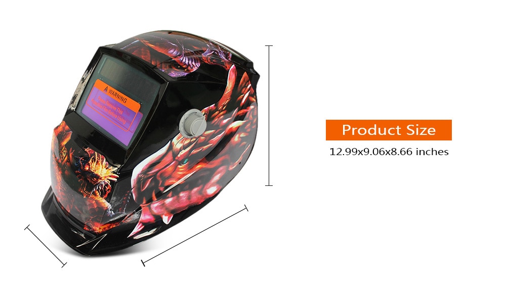 Solar Energy Automatic Changeable Light Electric Welding Protective Helmet with Animal Pattern- Golden 107 discolor dragon Solar Energy Automatic Changeable Light Electric Welding Protective Helmet with Animal Pattern- Golden 107 discolor dragon