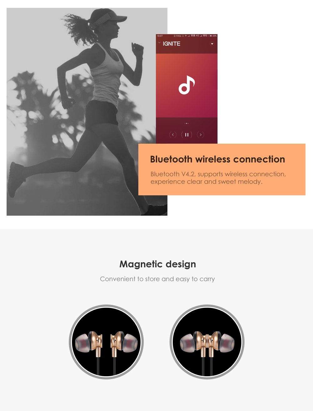 PBP - 012 Bluetooth Sports Earbuds with Mic Support Hands-free Calls- Golden PBP - 012 Bluetooth Sports Earbuds with Mic Support Hands-free Calls- Golden