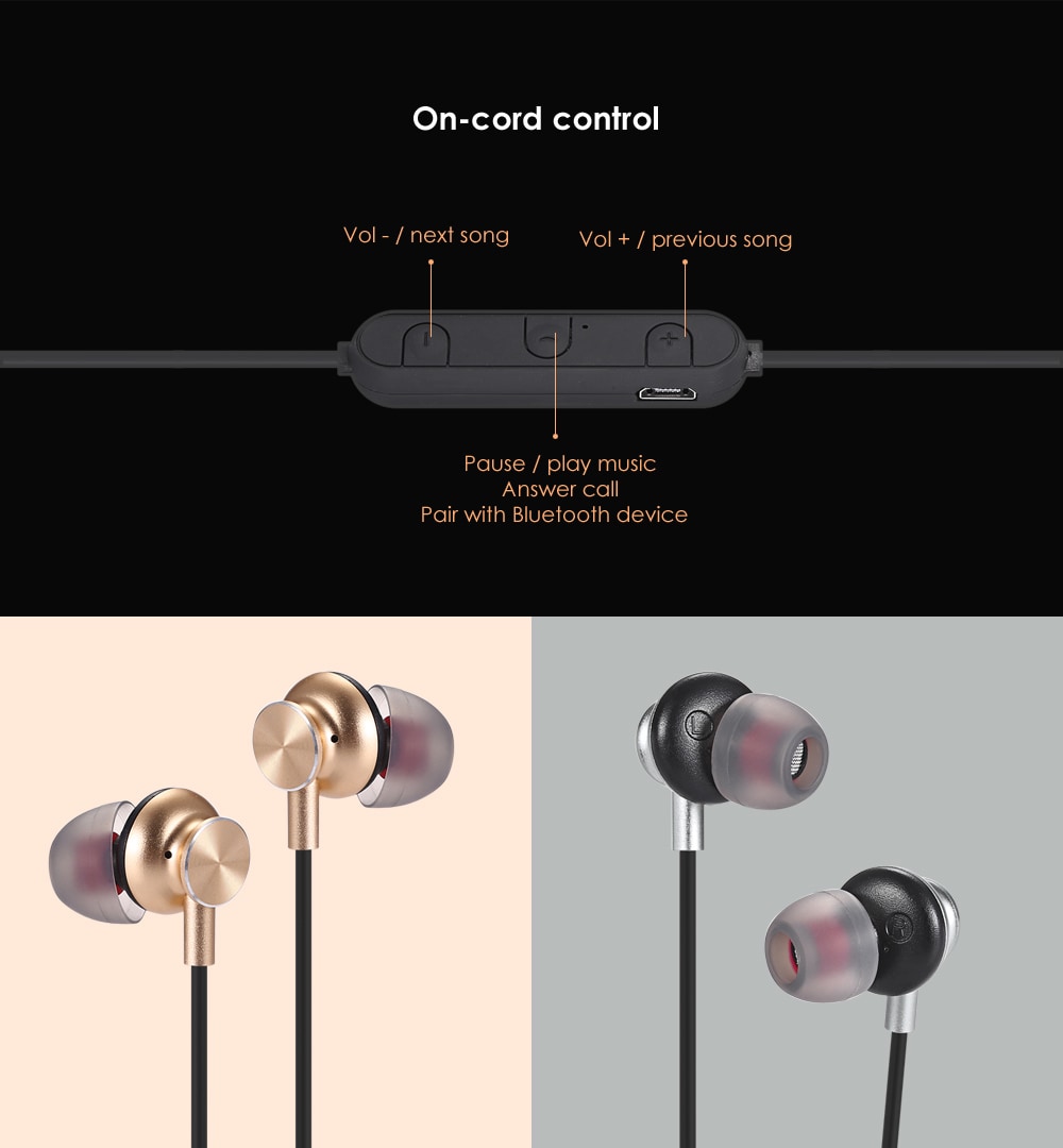 PBP - 012 Bluetooth Sports Earbuds with Mic Support Hands-free Calls- Golden PBP - 012 Bluetooth Sports Earbuds with Mic Support Hands-free Calls- Golden