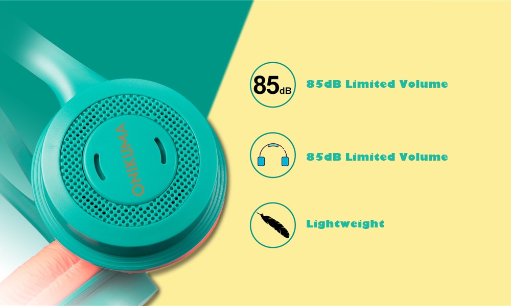 ONIKUMA M100 Children Headphone 3.5mm Wired Adjustable Headband Kids Headset with Microphone - Light Sky Blue ONIKUMA M100 Children Headphone 3.5mm Wired Adjustable Headband Kids Headset with Microphone - Light Sky Blue