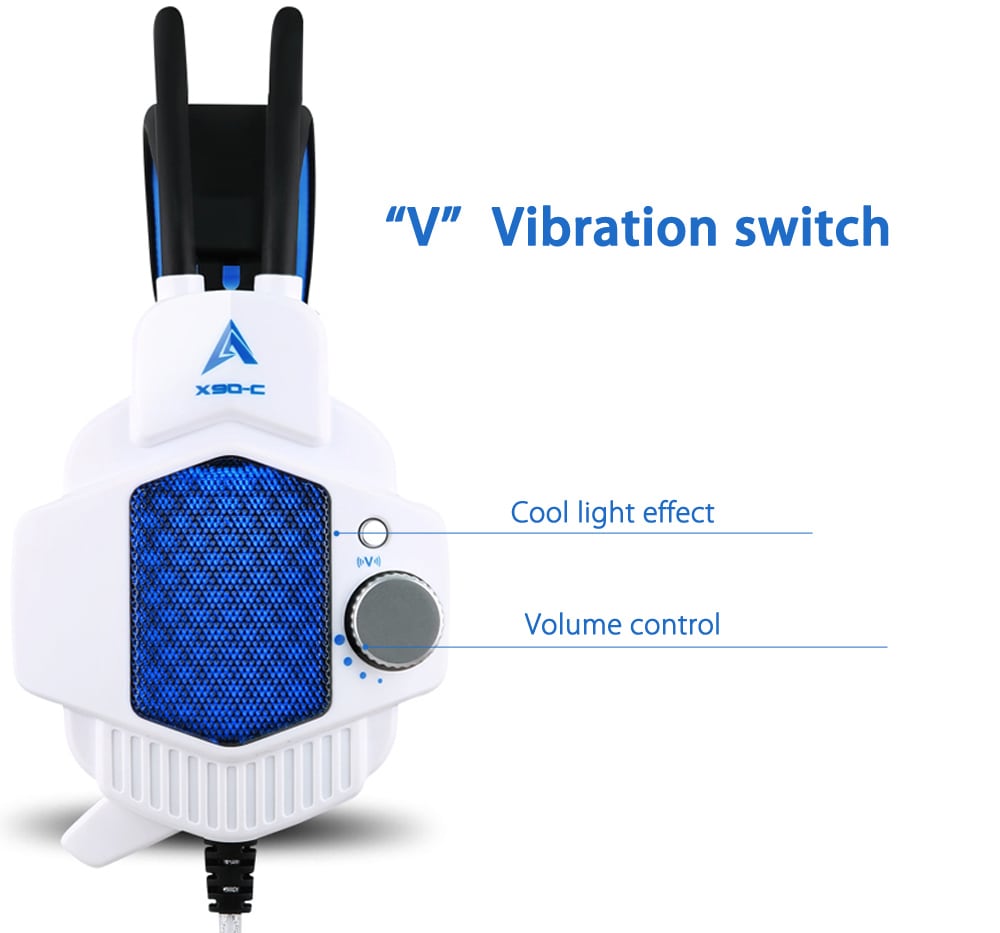 OVANN X90 - C Professional Gaming Headsets Flash Light Effect Suspended Headband- Blue and White OVANN X90 - C Professional Gaming Headsets Flash Light Effect Suspended Headband- Blue and White
