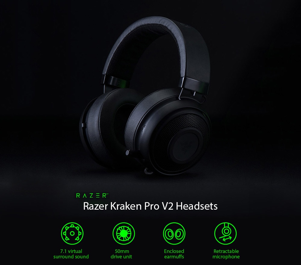 Razer Kraken Pro V2 Headsets Bass Gaming Headphones with Mic for Mobile Phone PC Xbox- Pink Razer Kraken Pro V2 Headsets Bass Gaming Headphones with Mic for Mobile Phone PC Xbox- Pink