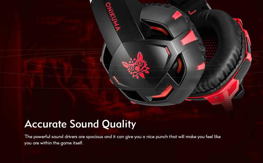 ONIKUMA K2A High Performance Professional Gaming Headset Red- Red ONIKUMA K2A High Performance Professional Gaming Headset Red- Red