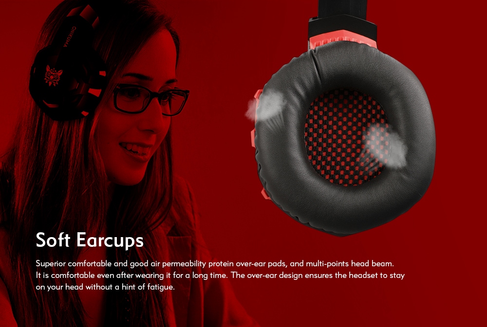 ONIKUMA K2A High Performance Professional Gaming Headset Red- Red ONIKUMA K2A High Performance Professional Gaming Headset Red- Red