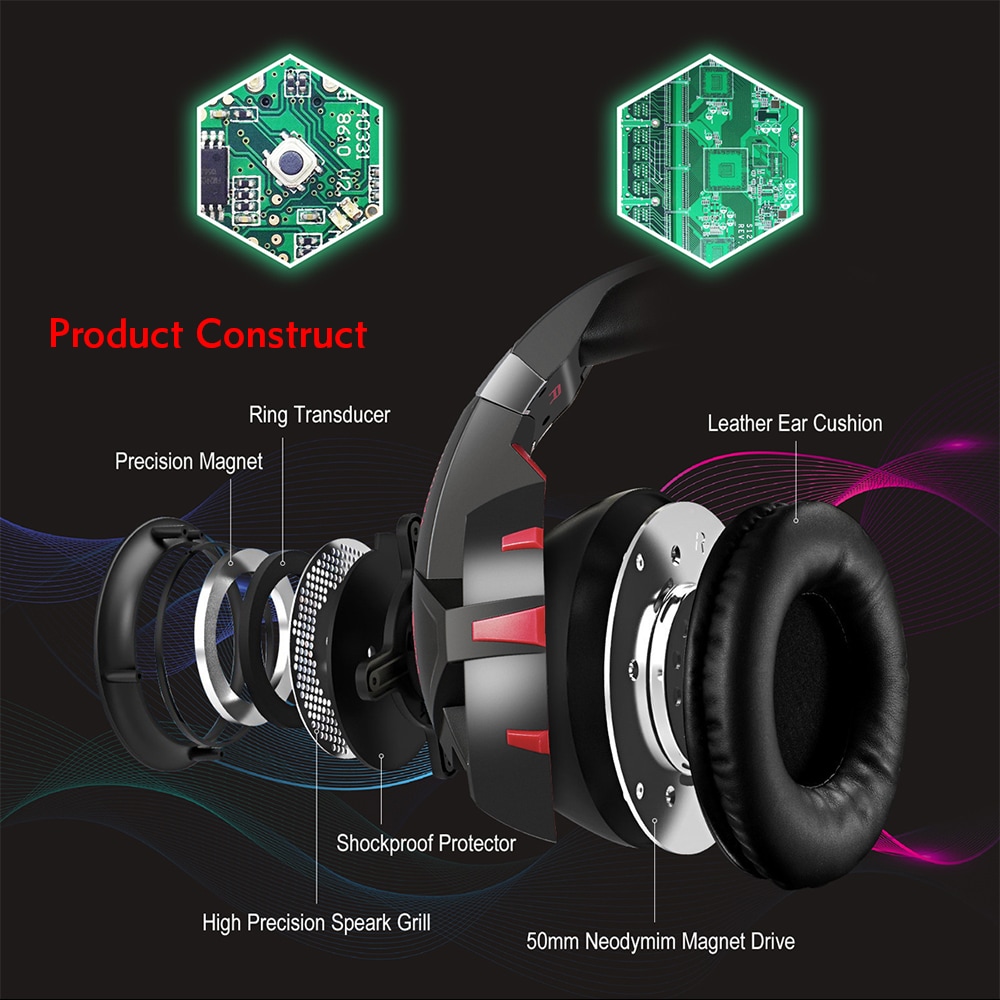 ONIKUMA K2A High Performance Professional Gaming Headset Red- Red ONIKUMA K2A High Performance Professional Gaming Headset Red- Red