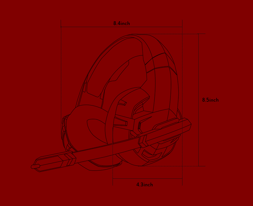 ONIKUMA K2A High Performance Professional Gaming Headset Red- Red ONIKUMA K2A High Performance Professional Gaming Headset Red- Red