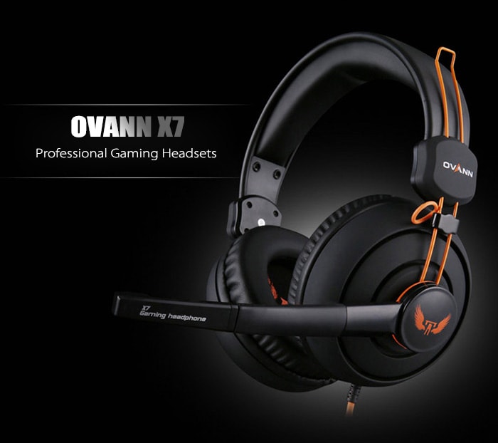 OVANN X7 Professional Gaming Headsets On-cord Control Comfortable Wearing- Black and Orange OVANN X7 Professional Gaming Headsets On-cord Control Comfortable Wearing- Black and Orange