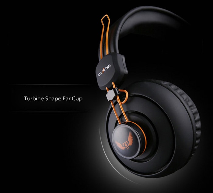 OVANN X7 Professional Gaming Headsets On-cord Control Comfortable Wearing- Black and Orange OVANN X7 Professional Gaming Headsets On-cord Control Comfortable Wearing- Black and Orange