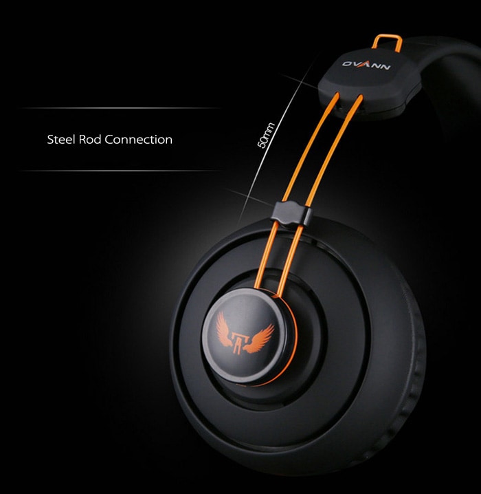 OVANN X7 Professional Gaming Headsets On-cord Control Comfortable Wearing- Black and Orange OVANN X7 Professional Gaming Headsets On-cord Control Comfortable Wearing- Black and Orange