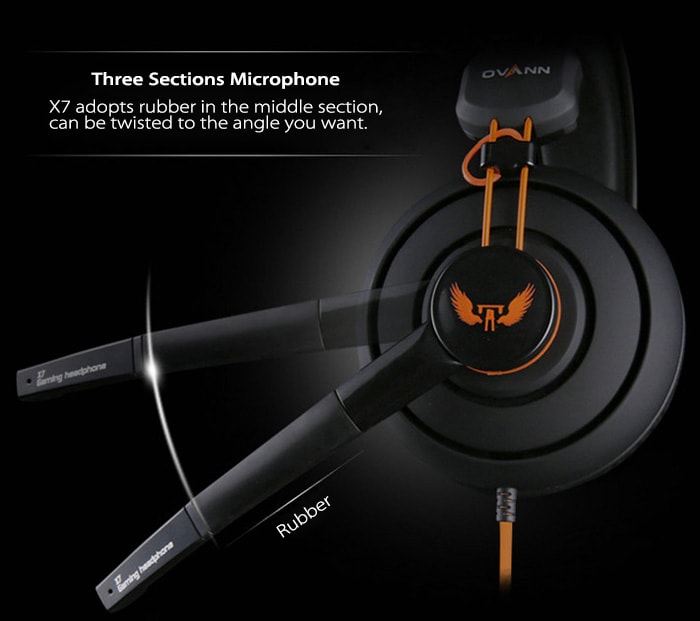 OVANN X7 Professional Gaming Headsets On-cord Control Comfortable Wearing- Black and Orange OVANN X7 Professional Gaming Headsets On-cord Control Comfortable Wearing- Black and Orange