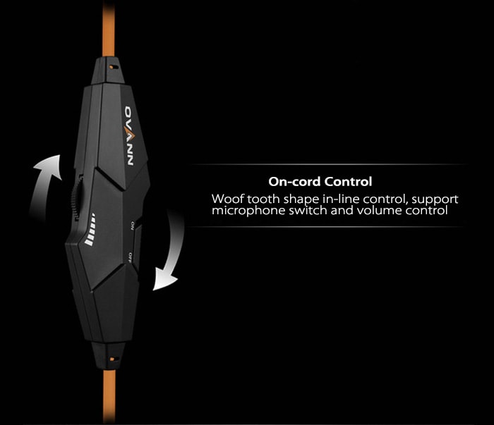 OVANN X7 Professional Gaming Headsets On-cord Control Comfortable Wearing- Black and Orange OVANN X7 Professional Gaming Headsets On-cord Control Comfortable Wearing- Black and Orange