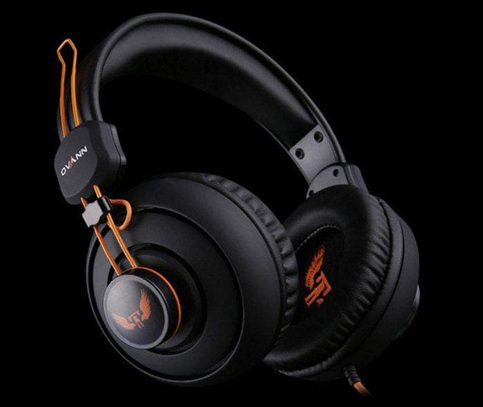 OVANN X7 Professional Gaming Headsets On-cord Control Comfortable Wearing- Black and Orange OVANN X7 Professional Gaming Headsets On-cord Control Comfortable Wearing- Black and Orange