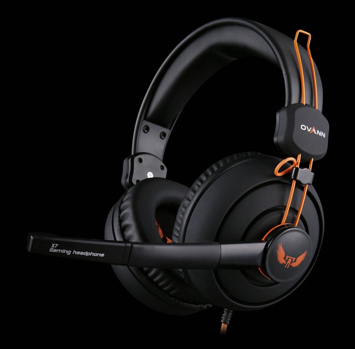 OVANN X7 Professional Gaming Headsets On-cord Control Comfortable Wearing- Black and Orange OVANN X7 Professional Gaming Headsets On-cord Control Comfortable Wearing- Black and Orange