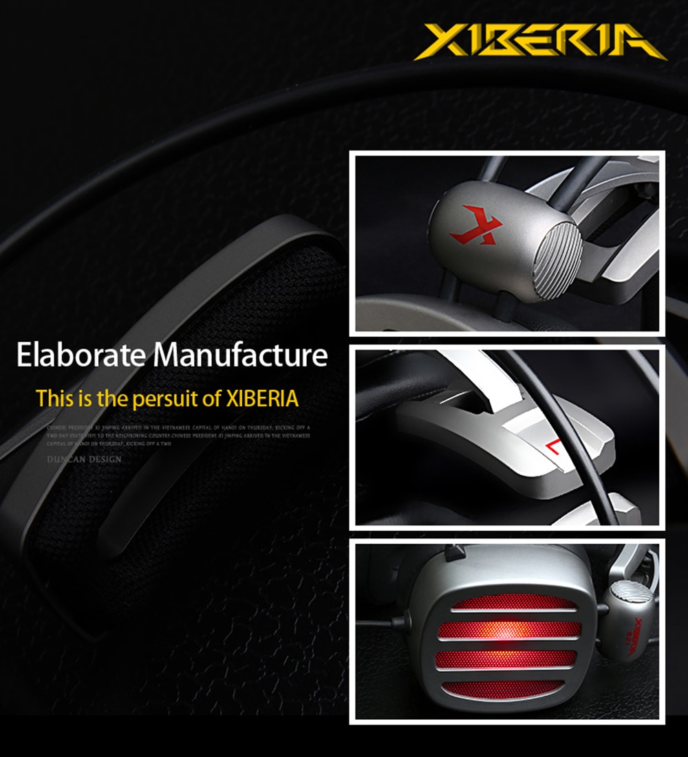 XIBERIA S21 Gaming Headset Surround Sound with Microphone Volume Control LED and Mute- Silver XIBERIA S21 Gaming Headset Surround Sound with Microphone Volume Control LED and Mute- Silver